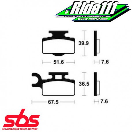 Plaquettes de frein avant ou arrière SBS KAWASAKI 65 KX 