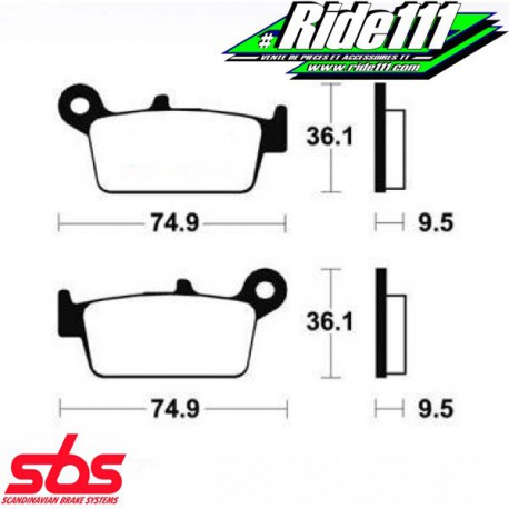 Plaquettes de frein avant ou arrière SBS SUZUKI 125-250 RM 