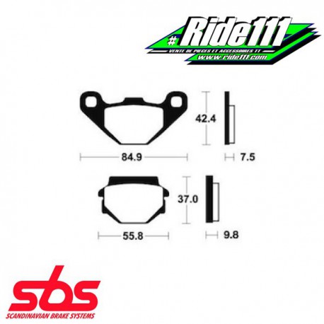 Plaquettes de frein avant ou arrière SBS KAWASAKI 200 KDX 