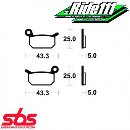 Plaquettes de frein avant ou arrière SBS KTM 50 SX 2009-2016