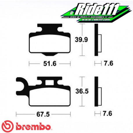 Plaquettes de frein avant ou arrière BREMBO KAWASAKI 65 KX 