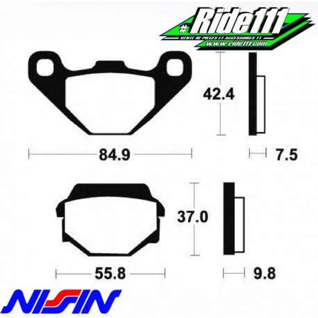 Plaquettes de frein avant ou arrière NISSIN KAWASAKI 125 KX jusqu'à 1989