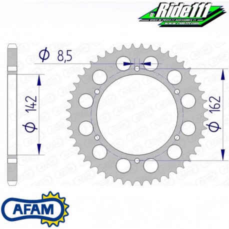 Couronne Aluminium AFAM 48 D SUZUKI PE 175 1981 à 1983