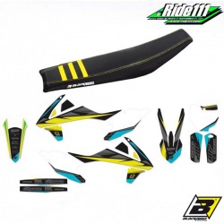 Kit déco ou Housse de selle BLACKBIRD Stealth Jaune Fluo KTM SX-SXF 2016 à 2018