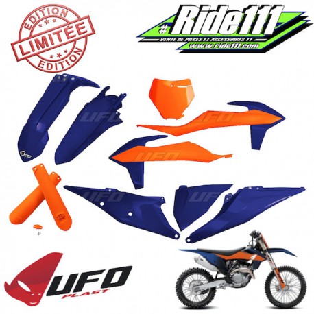 Kit plastiques UFO Bleu / Orange KTM 125 à 450 SX 2019 à 2020