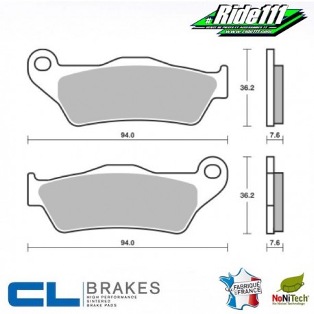 Plaquettes de frein avant ou arrière CL BRAKES GAS-GAS 200-250-300 EC   Avant ou Arrière::Avant