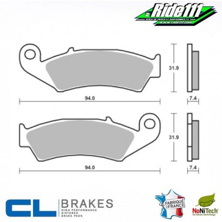 Plaquettes de frein avant ou arrière CL BRAKES HONDA 125-250 CR-R   Avant ou Arrière::Avant