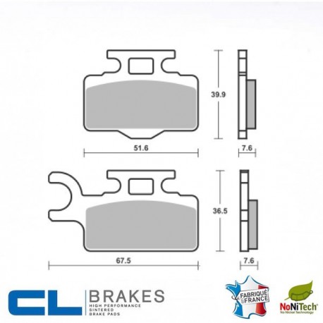 Plaquettes de frein avant ou arrière CL BRAKES KAWASAKI 65 KX   Avant ou Arrière::Avant