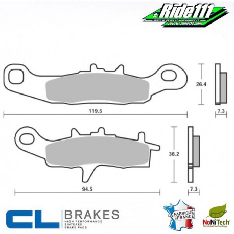 Plaquettes de frein avant ou arrière CL BRAKES KAWASAKI 85 KX   Avant ou Arrière::Avant