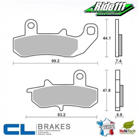 Plaquettes de frein arrière CL BRAKES  SUZUKI DR 600 S  