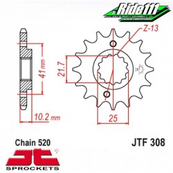 Pignon de sortie de boite JT HONDA NX 650 DOMINATOR