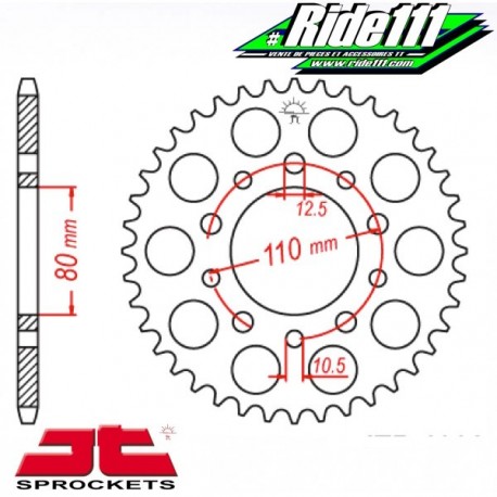 Couronne acier  JT HONDA XRV 750 AFRICA TWIN 1990 à 2003 à
+ 2
