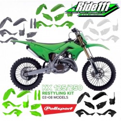 Kit plastiques restylé KAWASAKI 125 et 250 KX 2001 à 2008 Look 2022  à
+ 2
