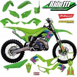 Kit plastiques restylé + kit déco Rétro KAWASAKI 125 et 250 KX   à
+ 2
