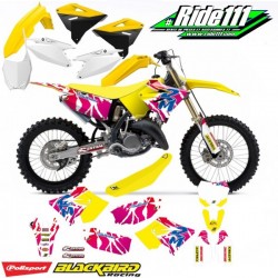 Kit plastiques restylé + kit déco Rétro SUZUKI 125 et 250 RM