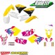 Kit plastiques restylé + kit déco Rétro SUZUKI 125 et 250 RM Année:2001 à 2008 Elément:Kit plastiques + décoà
+ 2
