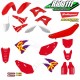 Kit plastiques restylé + kit déco Rétro HONDA 125 et 250 CR  Année:2002 à 2007 Elément:Kit plastiques + déco + housse de selleà
