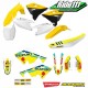 Kit plastiques restylé + kit déco Réplica KSRT SUZUKI 125 et 250 RM  Année:2001 à 2008 Elément:Kit plastiques + déco + housse de