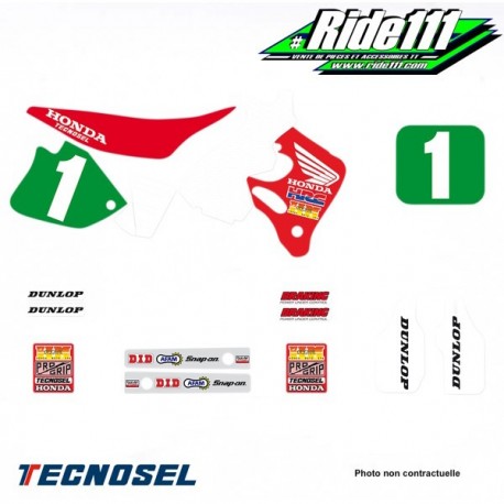 Kit déco ou housse de selle TECNOSEL REPLICA TEAM 1992 HONDA 250 CR  Année:1992 à 1994 Elément:Kit décoà
+ 2
