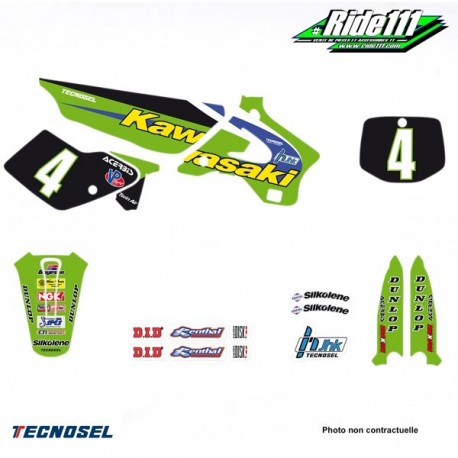 Kit déco ou housse de selle TECNOSEL REPLICA TEAM 1998 KAWASAKI 125-250 KX Année:1994 à 1998 Elément:Kit décoà
+ 2
