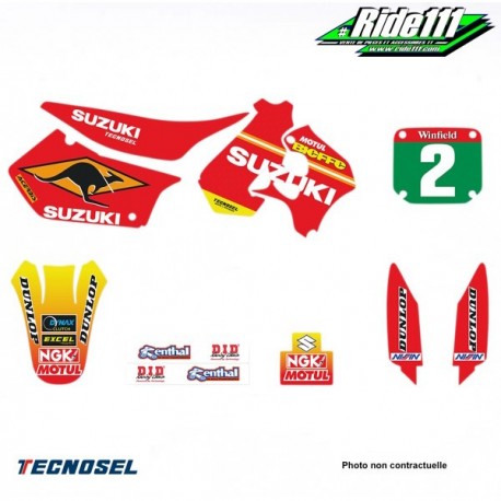 Kit déco ou housse de selle TECNOSEL REPLICA TEAM 1998 SUZUKI 125-250 RM Année:1996 à 1998 Elément:Kit décoà
+ 2
