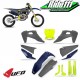 Kit plastiques UFO édition limitée Jaune Fluo/Bleu/Gris HUSQVARNA 125 à 450 TC et FC  