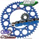 Kit Chaine Alu Factory Bleu YAMAHA 400 / 426 / 450 WRF   