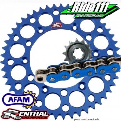 Kit Chaine Alu Factory Bleu YAMAHA 400 / 426 / 450 WRF