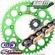 Kit Chaine Alu FACTORY Vert KAWASAKI 200 KDX   