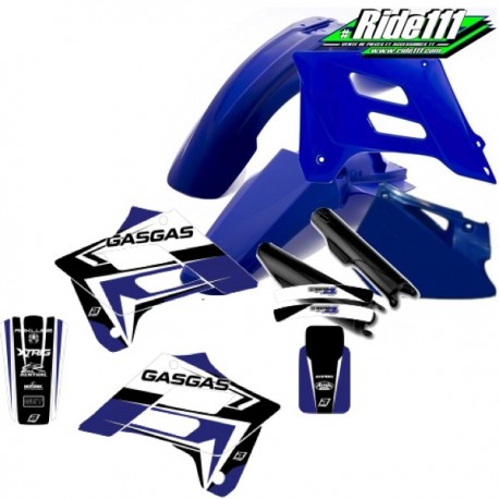 Kit Plastiques avec déco GAS-GAS 300 EC 2001 à 2006 Couleur:Bleu