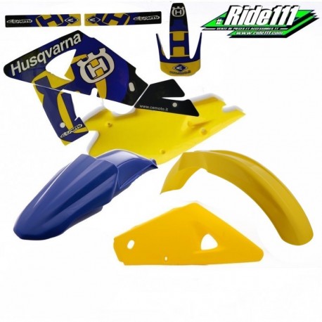 Kit plastiques + déco Light HUSQVARNA 125 - 250 - 360 WR 2000 à 2004 