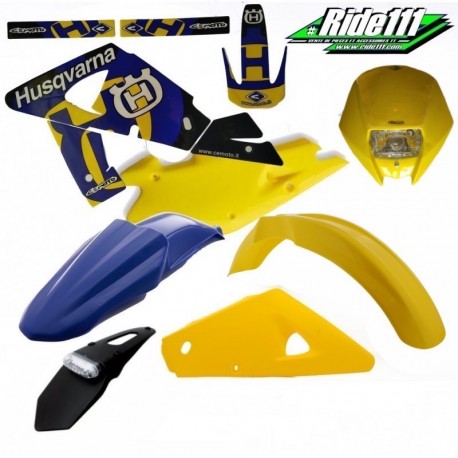 Kit plastiques + déco Full HUSQVARNA 125 - 250 - 360 WR 2000 à 2004 