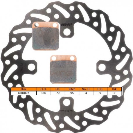 Kit disque de frein arrière + plaquettes DELTA Braking KAWASAKI KX 65 Année:2000 à 2025