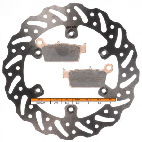 Kit disque de frein arrière + plaquettes DELTA Braking YAMAHA YZ-F 426 Année:2000 à 2001