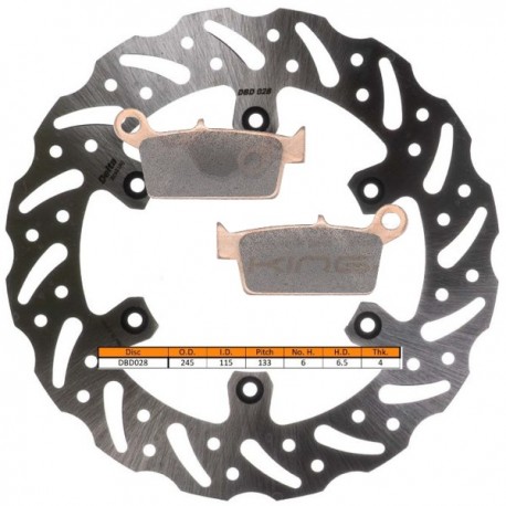 Kit disque de frein arrière + plaquettes DELTA Braking YAMAHA WR-F 250 Année:2002