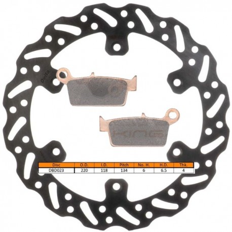 Kit disque de frein arrière + plaquettes DELTA Braking SUZUKI RM 125 