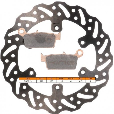 Kit disque de frein arrière + plaquettes DELTA Braking KAWASAKI KX 125 Année:1995 à 2002