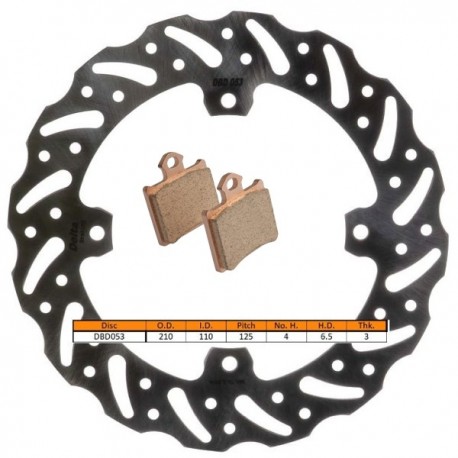 Kit disque de frein arrière + plaquettes DELTA Braking HUSQVARNA TC 85 grandes roues  Année:2014 à 2020