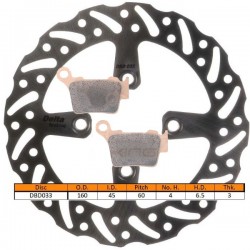 Kit disque de frein arrière + plaquettes DELTA Braking HUSQVARNA TC 65 Année:2023 à 2025
