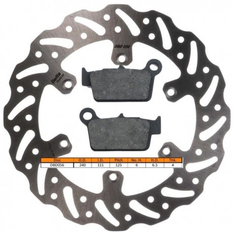 Kit disque de frein arrière + plaquettes DELTA Braking BETA 125 à 498 RR ENDURO Année:2013 à 2025