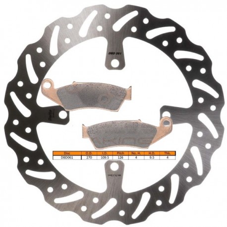 Kit disque de frein avant + plaquettes DELTA Braking KAWASAKI KX-F 450 Année:2015 à 2023