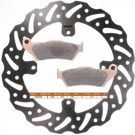 Kit disque de frein avant + plaquettes DELTA Braking HUSQVARNA WR 125 Année:2000 à 2013