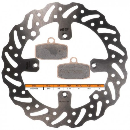 Kit disque de frein avant + plaquettes DELTA Braking HUSQVARNA TC 85 grandes roues  Année:2014 à 2020