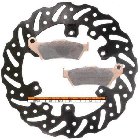 Kit disque de frein avant + plaquettes DELTA Braking GAS-GAS EC-F 250 Année:2021 à 2025