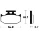 Plaquettes ou Machoires de frein avant ou arrière TECNIUM KAWASAKI 125 KX 